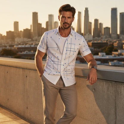 Men’s Relaxed Geometric Print Shirt